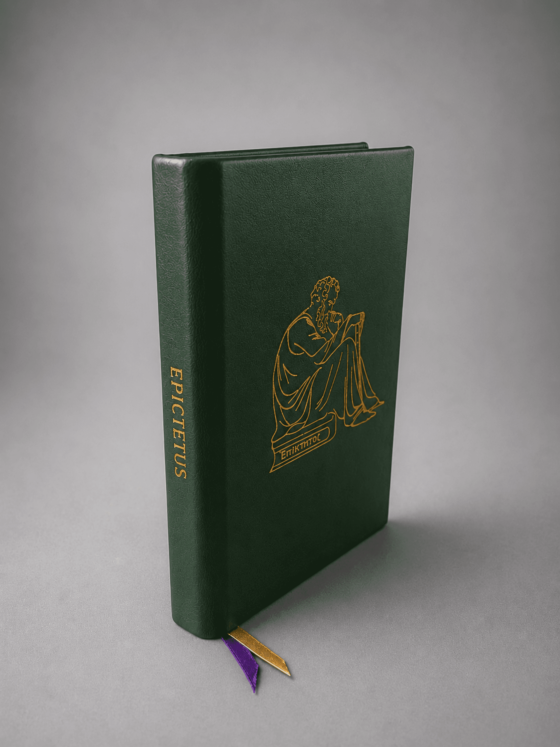 Discourses by Epictetus rebound in green leather